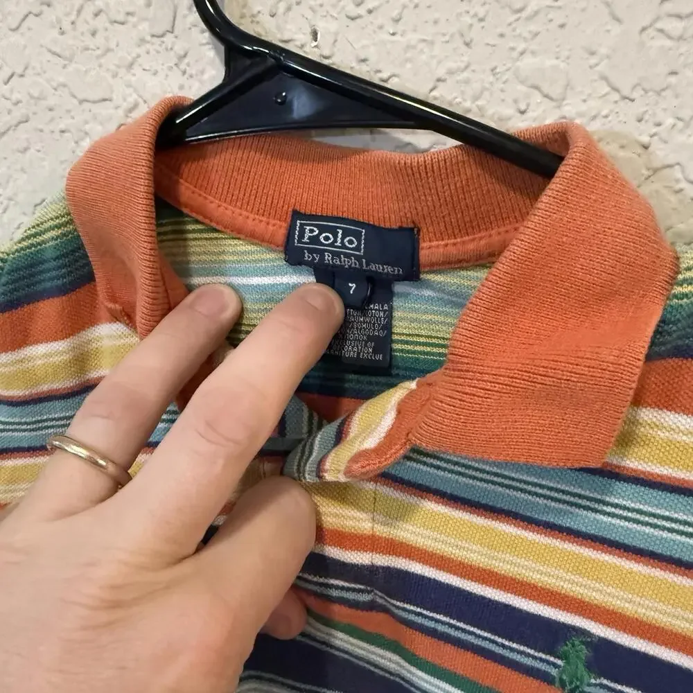 Polo Ralph Lauren Shirt Aztec Southwestern Western Striped‎ Kids Size Medium (7)
